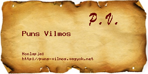 Puns Vilmos névjegykártya